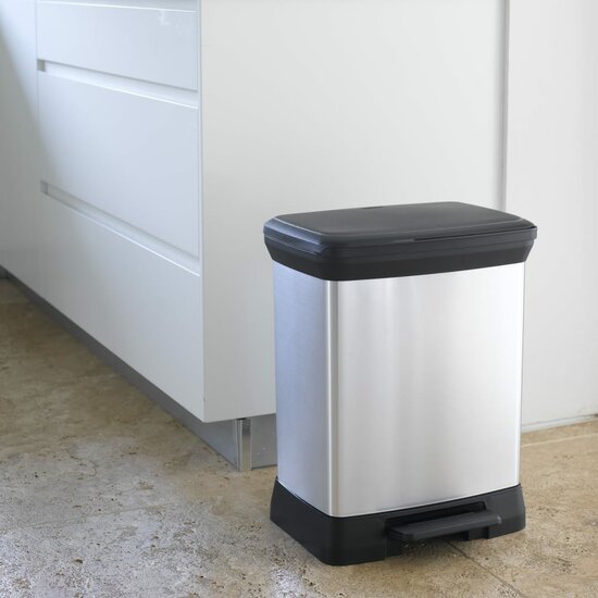 Curver Pedaalemmer Deco Rechthoekig Zilverkleurig 30 l