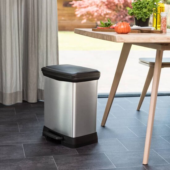 Curver Pedaalemmer Deco Rechthoekig Zilverkleurig 30 l