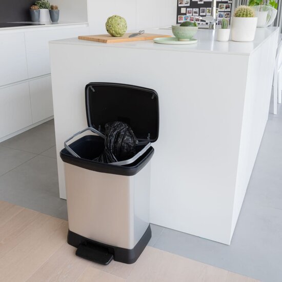 Curver Pedaalemmer Deco Rechthoekig Zilverkleurig 30 l