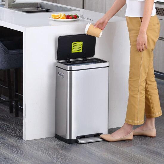 Pedaalemmer X-Cube 30 L matzilverkleurig