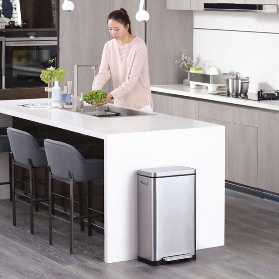 Pedaalemmer X-Cube 30 L matzilverkleurig