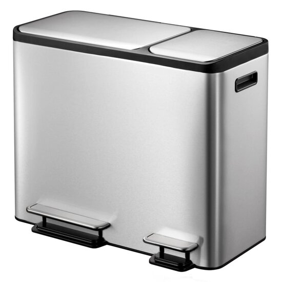 Pedaalemmer EcoCasa 30+15 L matzilverkleurig