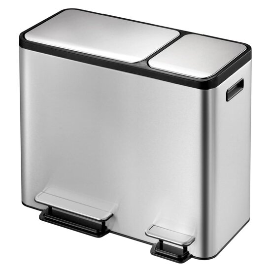 Pedaalemmer EcoCasa 30+15 L matzilverkleurig