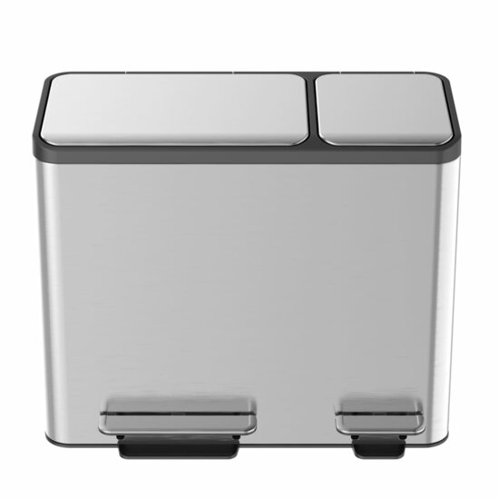 Pedaalemmer EcoCasa 30+15 L matzilverkleurig