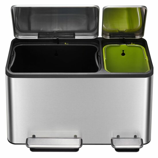 Pedaalemmer EcoCasa 30+15 L matzilverkleurig