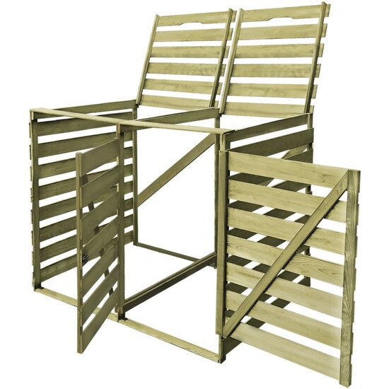Containerberging Dubbel 240 L Ge&iuml;mpregneerd Hout 2 containers