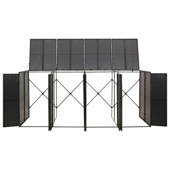 Containerberging viervoudig 274x80x117 cm poly rattan zwart