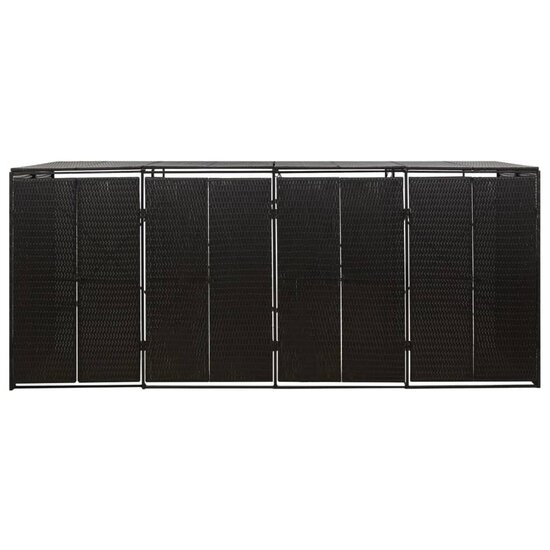 Containerberging viervoudig 274x80x117 cm poly rattan zwart