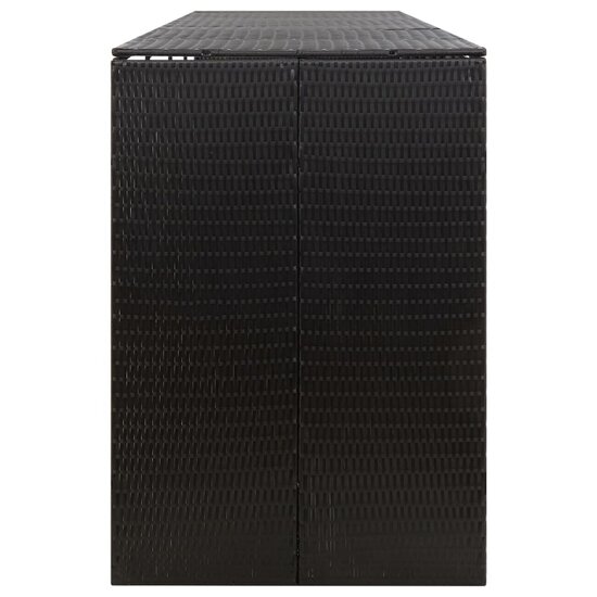 Containerberging viervoudig 274x80x117 cm poly rattan zwart