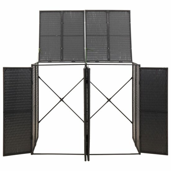 Containerberging dubbel 140x80x117 cm poly rattan zwart
