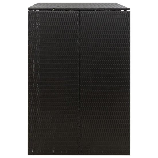 Containerberging dubbel 140x80x117 cm poly rattan zwart