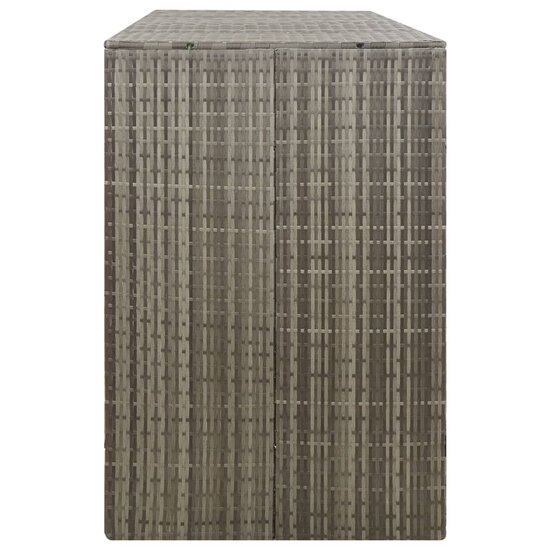 Containerberging driedubbel 207x80x117 cm poly rattan grijs