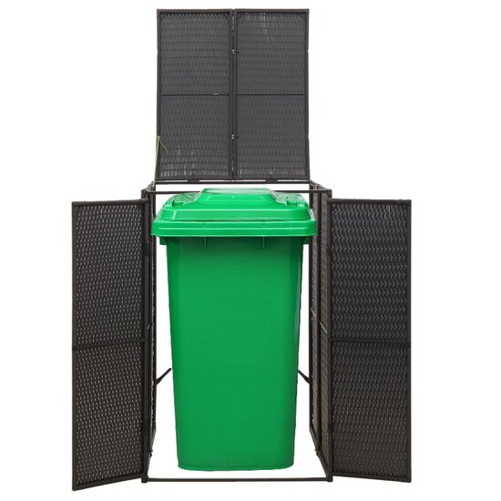 Containerberging Enkel 70X80X117 Cm Poly Rattan 1 container Zwart