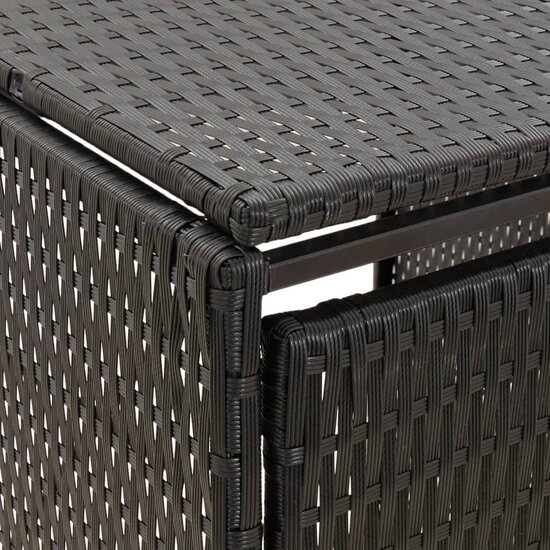 Containerberging Enkel 70X80X117 Cm Poly Rattan 1 container Zwart