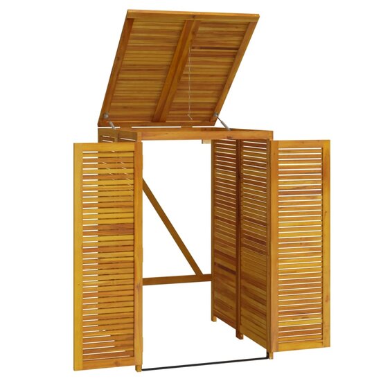 Afvalbakberging enkel 70x89x117 cm massief acaciahout