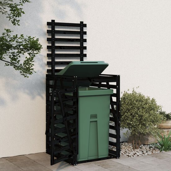 Containerberging 84X90X128,5 Cm Massief Grenenhout Zwart 84 x 90 x 128.5 cm Zwart grenenhout