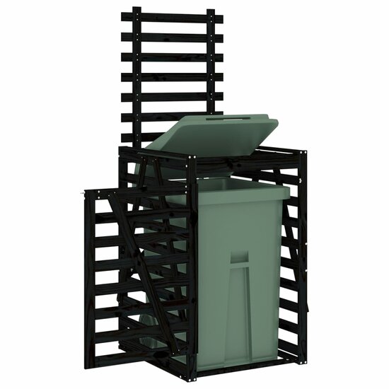Containerberging 84X90X128,5 Cm Massief Grenenhout Zwart 84 x 90 x 128.5 cm Zwart grenenhout