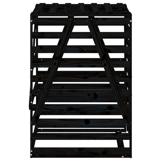 Containerberging 84X90X128,5 Cm Massief Grenenhout Zwart 84 x 90 x 128.5 cm Zwart grenenhout