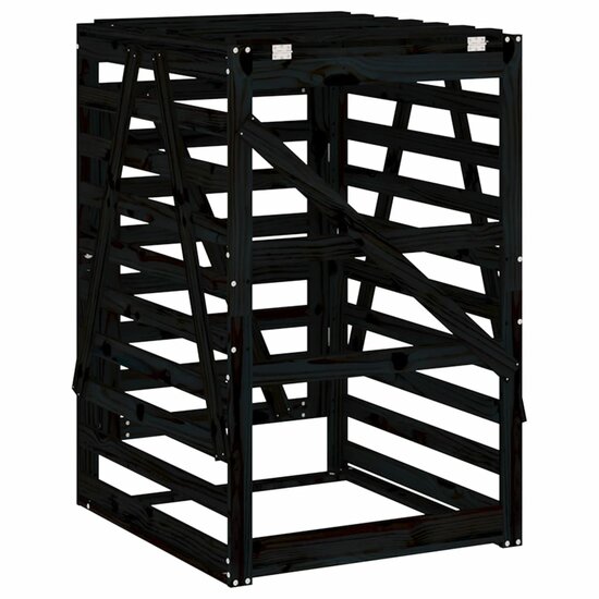 Containerberging 84X90X128,5 Cm Massief Grenenhout Zwart 84 x 90 x 128.5 cm Zwart grenenhout