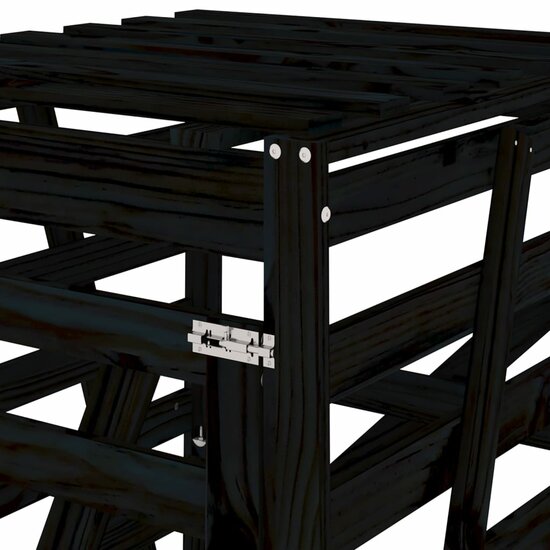 Containerberging 84X90X128,5 Cm Massief Grenenhout Zwart 84 x 90 x 128.5 cm Zwart grenenhout