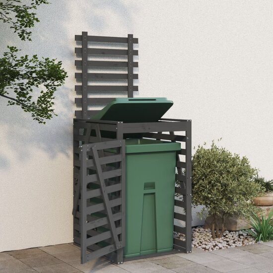 Containerberging 84X90X128,5 Cm Massief Grenenhout Grijs 84 x 90 x 128.5 cm Grijs grenenhout