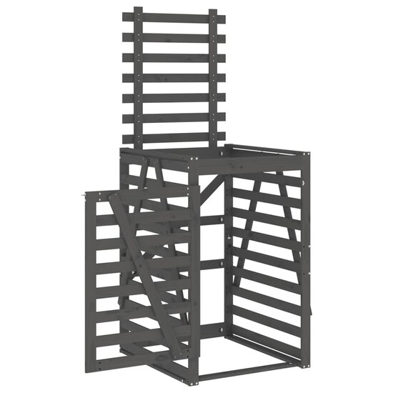 Containerberging 84X90X128,5 Cm Massief Grenenhout Grijs 84 x 90 x 128.5 cm Grijs grenenhout