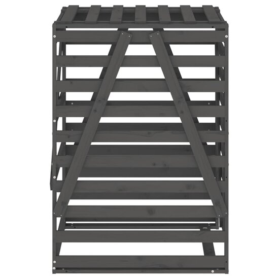 Containerberging 84X90X128,5 Cm Massief Grenenhout Grijs 84 x 90 x 128.5 cm Grijs grenenhout