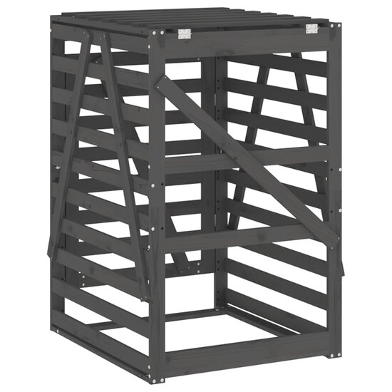Containerberging 84X90X128,5 Cm Massief Grenenhout Grijs 84 x 90 x 128.5 cm Grijs grenenhout