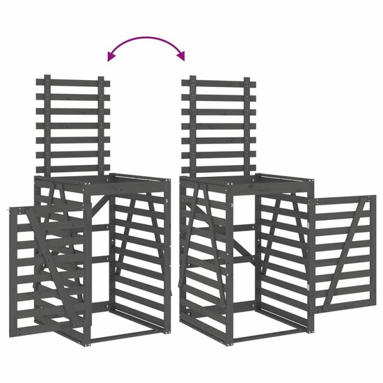 Containerberging 84X90X128,5 Cm Massief Grenenhout Grijs 84 x 90 x 128.5 cm Grijs grenenhout