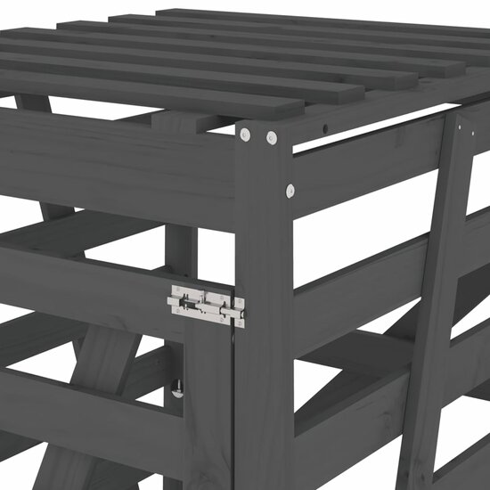 Containerberging 84X90X128,5 Cm Massief Grenenhout Grijs 84 x 90 x 128.5 cm Grijs grenenhout