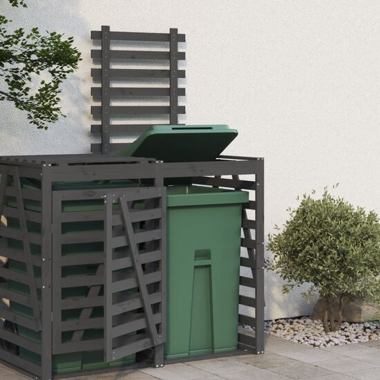 Containerberging Verlengstuk Massief Grenenhout Grijs 78 x 91.5 x 128.5 cm Grijs grenenhout