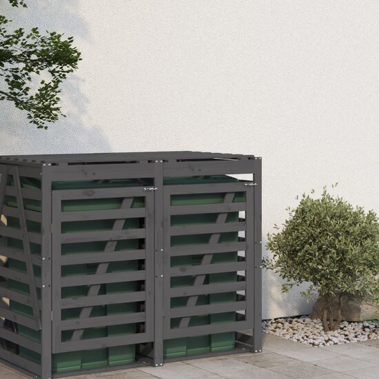 Containerberging Verlengstuk Massief Grenenhout Grijs 78 x 91.5 x 128.5 cm Grijs grenenhout