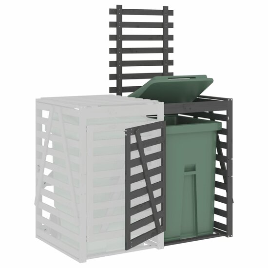 Containerberging Verlengstuk Massief Grenenhout Grijs 78 x 91.5 x 128.5 cm Grijs grenenhout