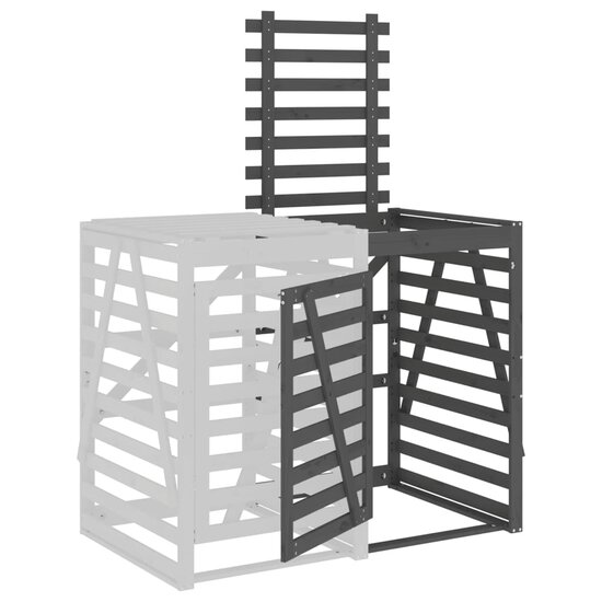 Containerberging Verlengstuk Massief Grenenhout Grijs 78 x 91.5 x 128.5 cm Grijs grenenhout