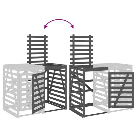 Containerberging Verlengstuk Massief Grenenhout Grijs 78 x 91.5 x 128.5 cm Grijs grenenhout