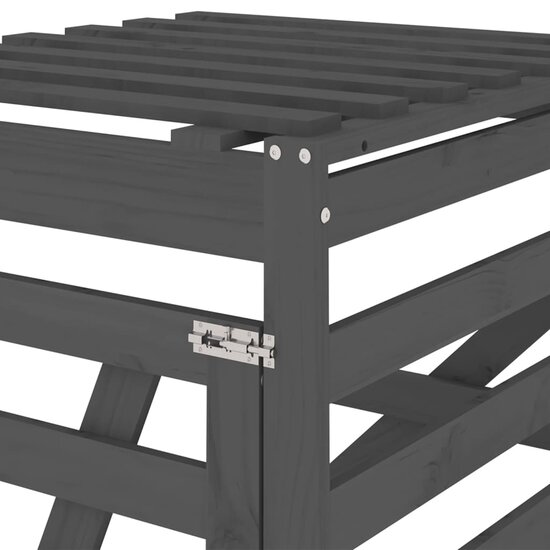 Containerberging Verlengstuk Massief Grenenhout Grijs 78 x 91.5 x 128.5 cm Grijs grenenhout