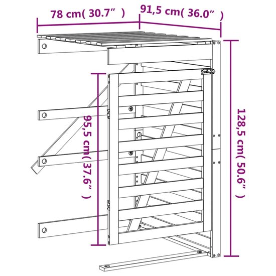 Containerberging Verlengstuk Massief Grenenhout Honingbruin 78 x 91.5 x 128.5 cm Honingbruin grenenhout