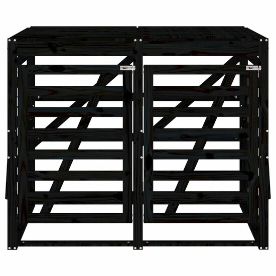 Containerberging Dubbel Massief Grenenhout Zwart Zwart grenenhout