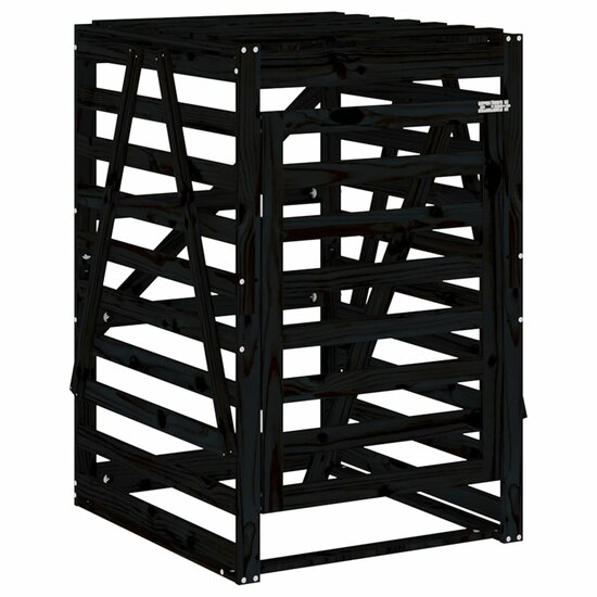 Containerberging Dubbel Massief Grenenhout Zwart Zwart grenenhout
