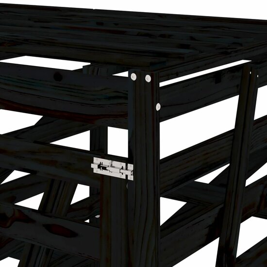 Containerberging Dubbel Massief Grenenhout Zwart Zwart grenenhout