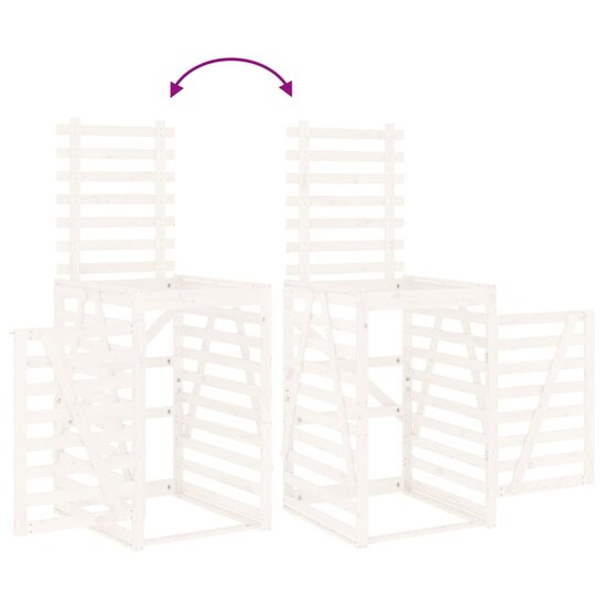 Containerberging viervoudig massief grenenhout wit
