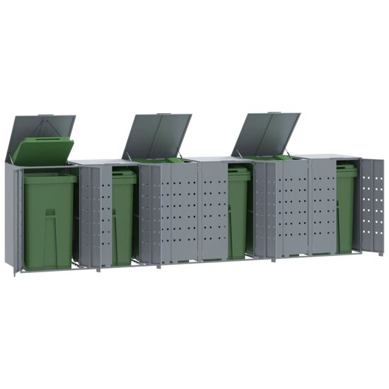 Containerberging Voor 6 Containers 414X79X117 Cm Staal Grijs