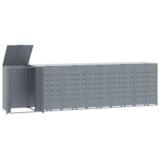 Containerberging Voor 6 Containers 414X79X117 Cm Staal Grijs