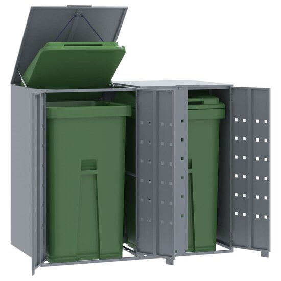 Containerberging Voor 2 Containers 138X79X117 Cm Staal Grijs