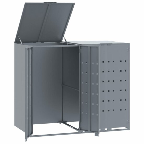 Containerberging Voor 2 Containers 138X79X117 Cm Staal Grijs