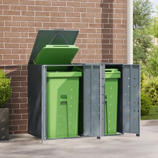 Containerberging Voor 2 Containers 138X79X117 Cm Staal Grijs