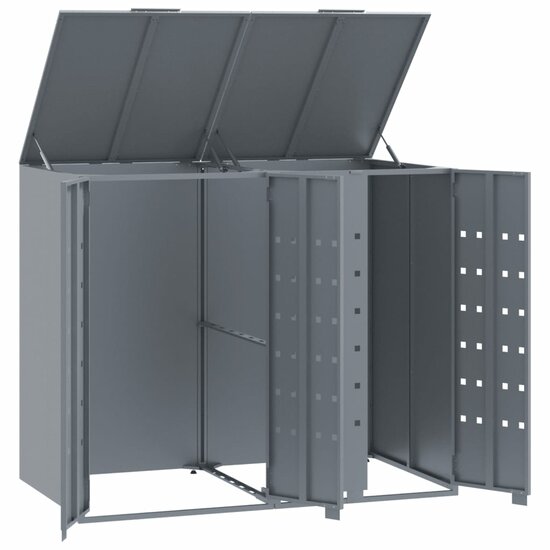 Containerberging Voor 2 Containers 138X79X117 Cm Staal Grijs