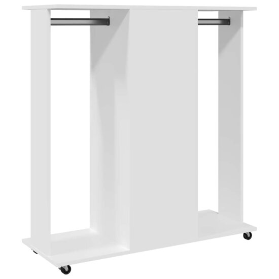 Kledingkast Met Wielen 102X38X110 Cm Bewerkt Hout Wit