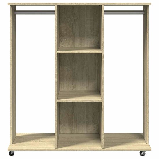 Kledingkast Met Wielen 102X38X110 Cm Bewerkt Hout Sonoma eiken