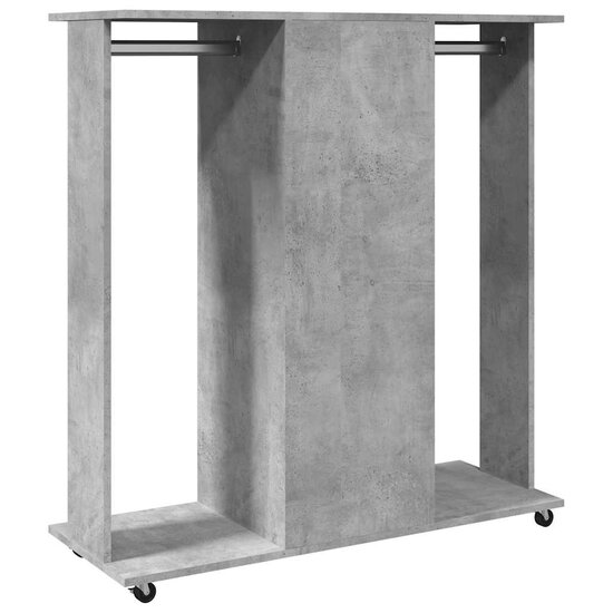 Kledingkast Met Wielen 102X38X110 Cm Bewerkt Hout Betongrijs